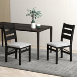 Modern Upholstered Folding Chairs Set of 2 with Comfy Backrest-Black