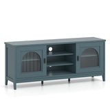 Modern Vintage TV Cabinet with Adjustable Shelves and 2 Cable Holes for TVs up to 65 Inches