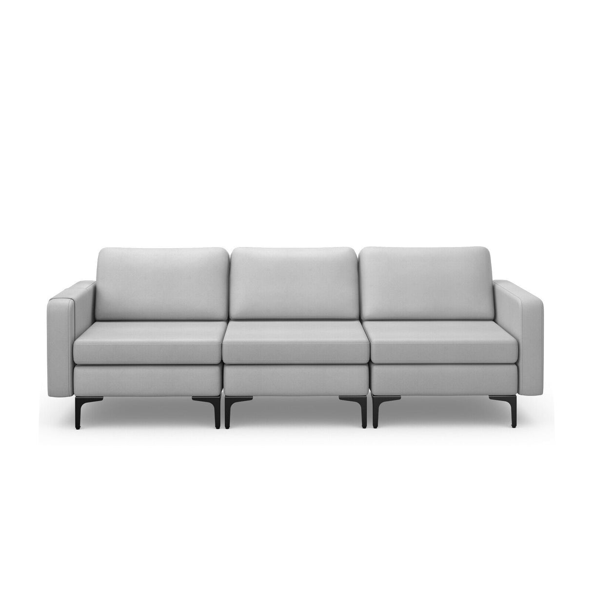 1/2/3/4-Seat Convertible Sectional Sofa with Reversible Ottoman-3