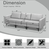 1/2/3/4-Seat Convertible Sectional Sofa with Reversible Ottoman-3
