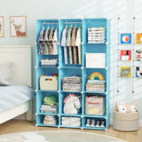 Modular Baby Wardrobe with 13 Cubes and Hanging Rod and Shelves Stackable