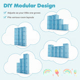 Modular Baby Wardrobe with 13 Cubes and Hanging Rod and Shelves Stackable