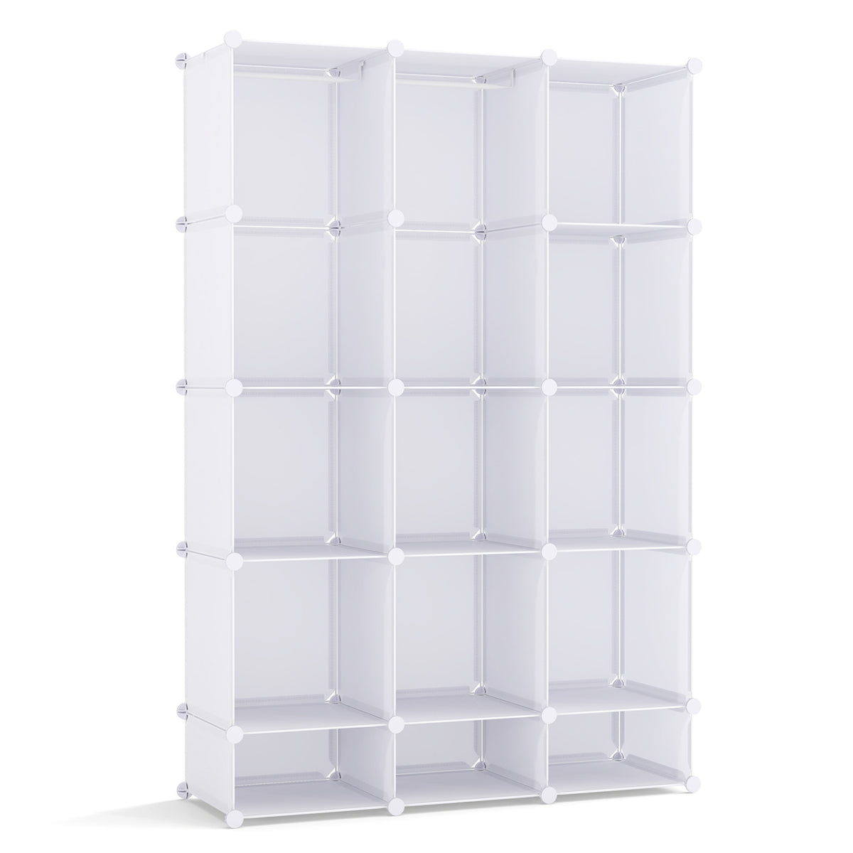 Modular Baby Wardrobe with 13 Cubes and Hanging Rod and Shelves Stackable