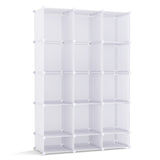 Modular Baby Wardrobe with 13 Cubes and Hanging Rod and Shelves Stackable