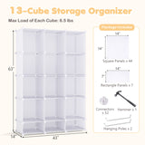 Modular Baby Wardrobe with 13 Cubes and Hanging Rod and Shelves Stackable