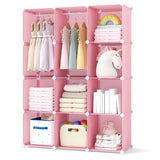 Modular Baby Wardrobe with 10 Cubes & Hanging Rod and Shelves Stackable