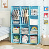 Modular Baby Wardrobe with 10 Cubes & Hanging Rod and Shelves Stackable