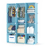 Modular Baby Wardrobe with 10 Cubes & Hanging Rod and Shelves Stackable