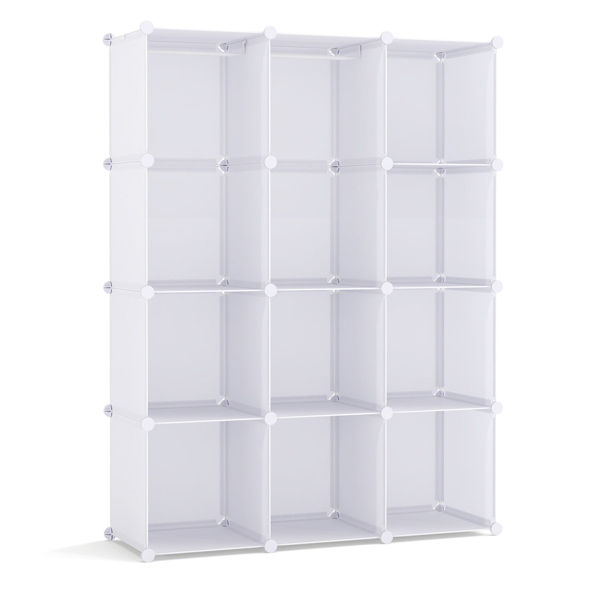 Modular Baby Wardrobe with 10 Cubes & Hanging Rod and Shelves Stackable