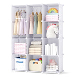 Modular Baby Wardrobe with 10 Cubes & Hanging Rod and Shelves Stackable
