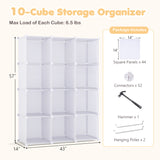 Modular Baby Wardrobe with 10 Cubes & Hanging Rod and Shelves Stackable