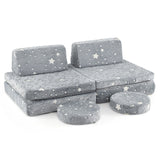 Modular Kids Play Couch Set Glow in the Dark with Portable Handles