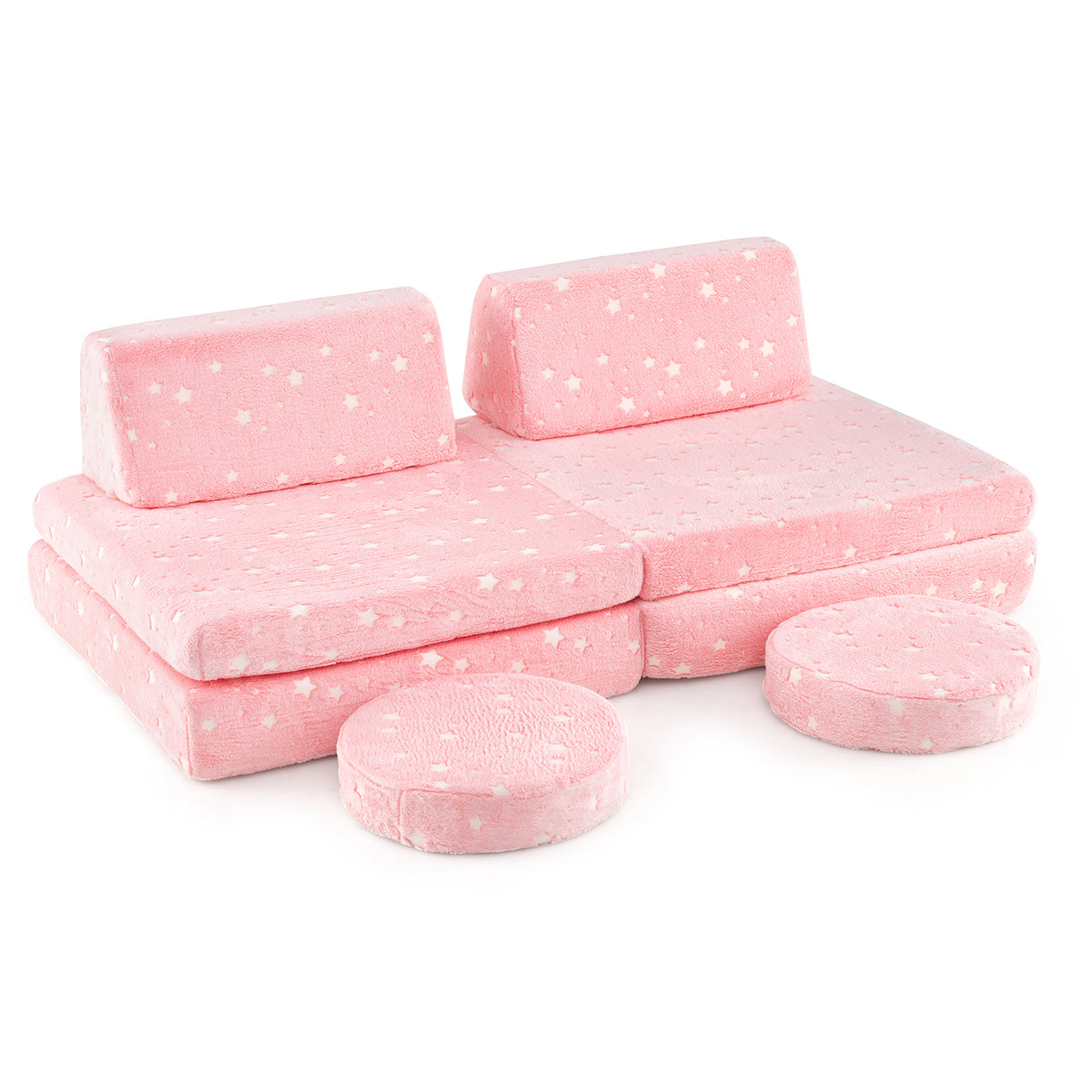 Modular Kids Play Couch Set Glow in the Dark with Portable Handles