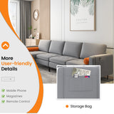 Modular L-shaped 4-Seat Sectional Sofa with Reversible Chaise and 2 USB Socket