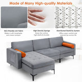 Modular 1/2/3/4-Seat L-Shaped Sectional Sofa Couch with Socket USB Port-3-Seat L