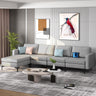 1/2/3/4-Seat Convertible Sectional Sofa with Reversible Ottoman-4-Seat L-shaped with 2 USB Ports