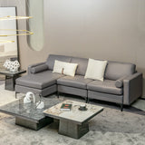 Modular 1/2/3/4-Seat L-Shaped Sectional Sofa Couch with Socket USB Port-3-Seat L