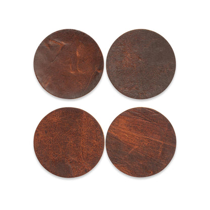 Moose Leather Coaster Set