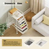 6 Drawers Rolling Storage Cart Organizer-Transparent