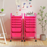6 Drawers Rolling Storage Cart Organizer-Transparent