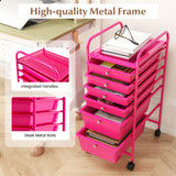 6 Drawers Rolling Storage Cart Organizer-Transparent