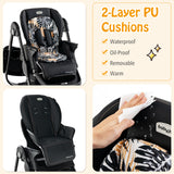 Multifunctional Folding Baby High Chair with Rolling Wheels and Adjustable Height
