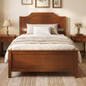 Multiple Size Solid Wood Platform Bed Frame with Headboard in Walnut