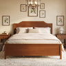 Multiple Size Solid Wood Platform Bed Frame with Headboard in Walnut