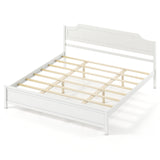 Multiple Size Solid Wood Platform Bed Frame with Headboard in White