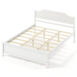 Multiple Size Solid Wood Platform Bed Frame with Headboard in White