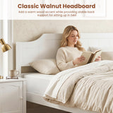 Multiple Size Solid Wood Platform Bed Frame with Headboard in White