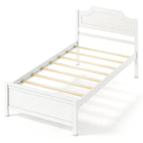 Multiple Size Solid Wood Platform Bed Frame with Headboard in White