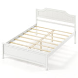 Multiple Size Solid Wood Platform Bed Frame with Headboard in White
