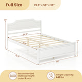 Multiple Size Solid Wood Platform Bed Frame with Headboard in White