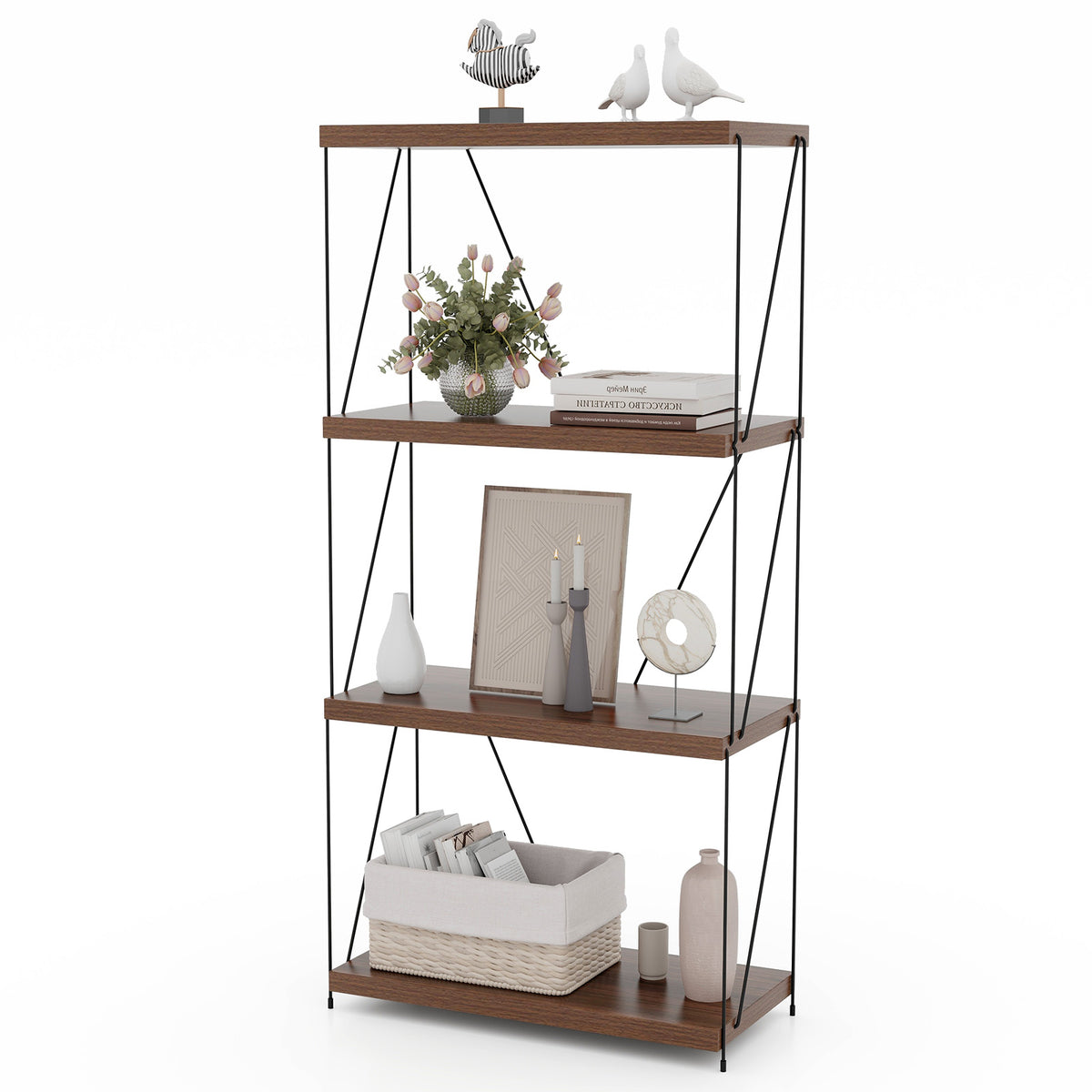 3-Tier Multipurpose Display Rack with Metal Frame