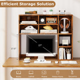 Desktop Bookshelf with 7 Open Cubbies and 3 Adjustable Shelves