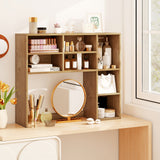 Desktop Bookshelf with 7 Open Cubbies and 3 Adjustable Shelves