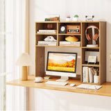 Desktop Bookshelf with 7 Open Cubbies and 3 Adjustable Shelves