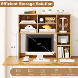 Desktop Bookshelf with 7 Open Cubbies and 3 Adjustable Shelves