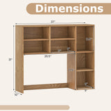 Desktop Bookshelf with 7 Open Cubbies and 3 Adjustable Shelves
