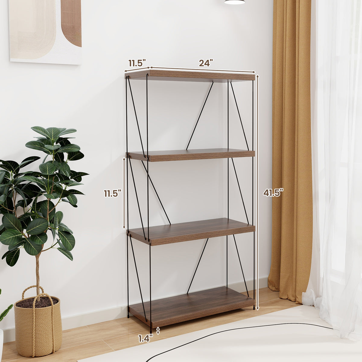 3-Tier Multipurpose Display Rack with Metal Frame