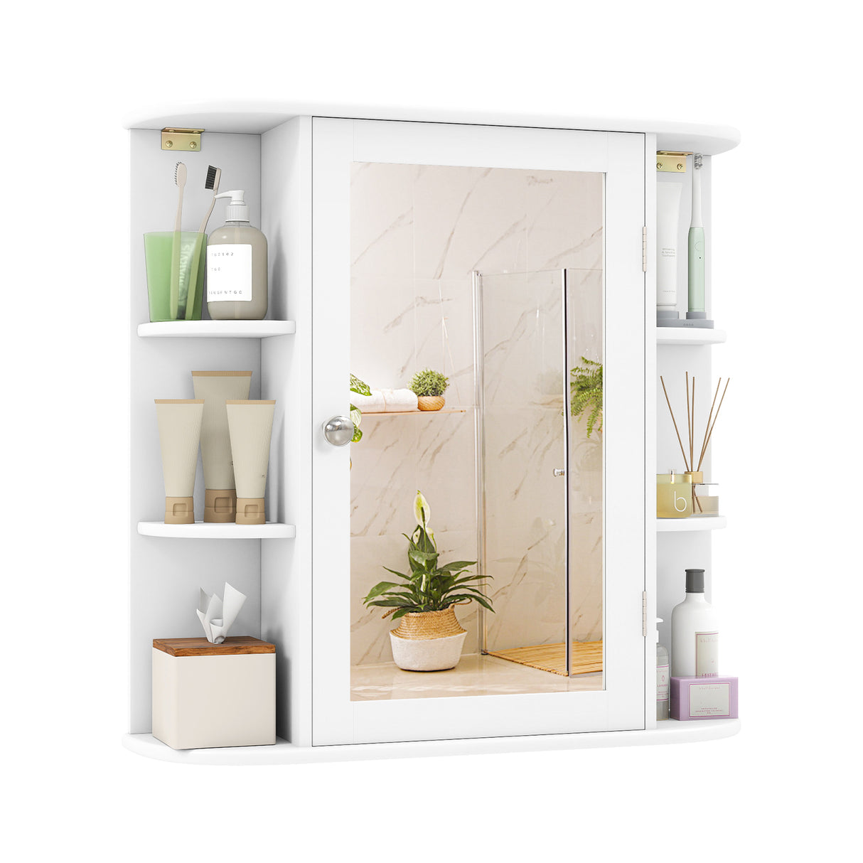 Multipurpose Mount Wall Mirror Bathroom Storage Cabinet