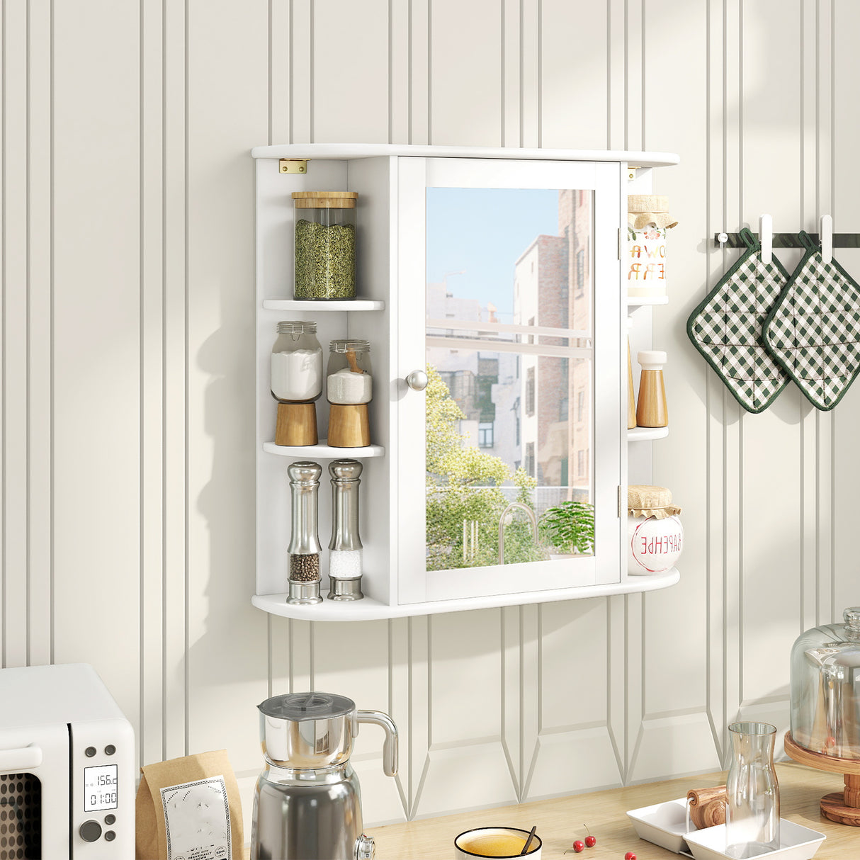 Multipurpose Mount Wall Mirror Bathroom Storage Cabinet