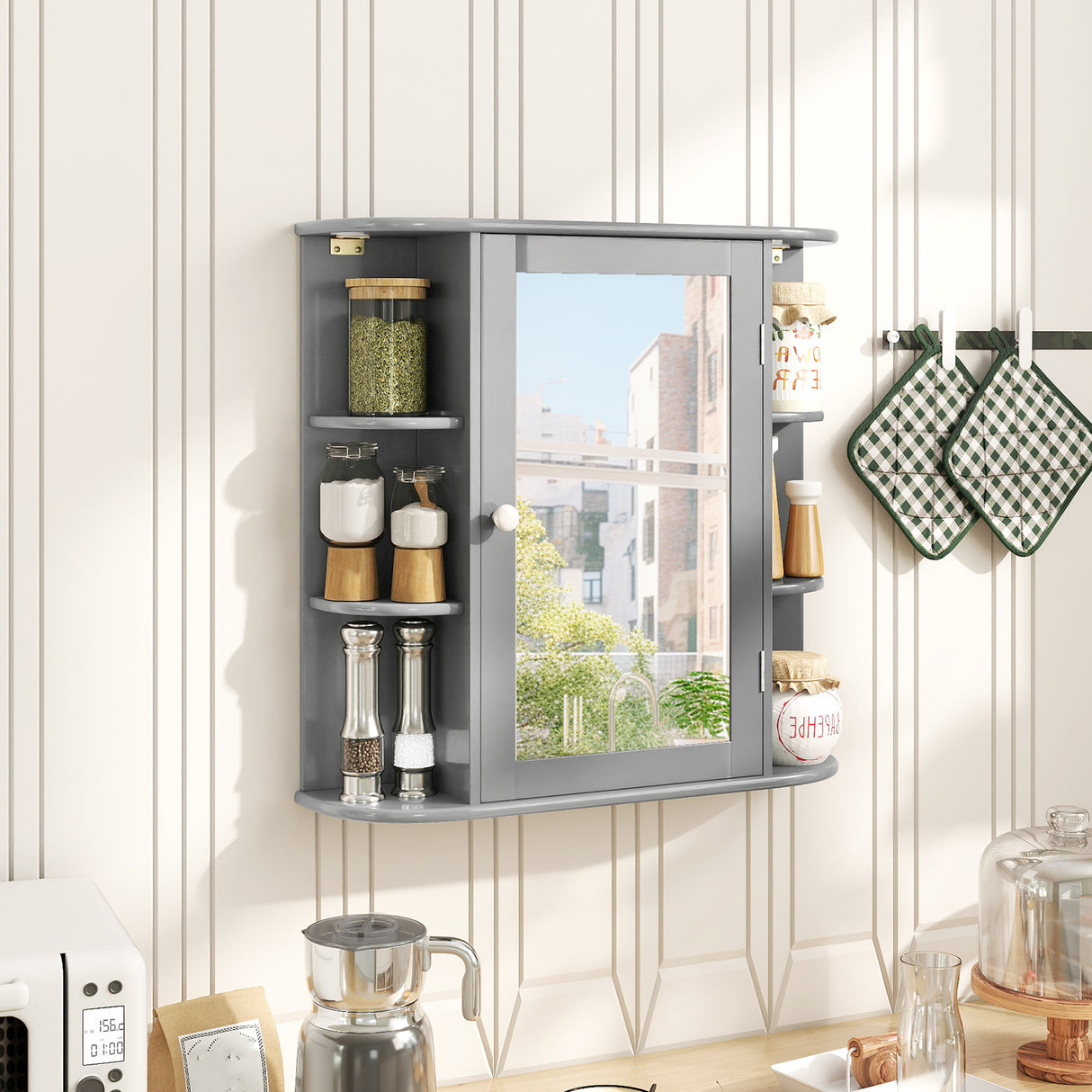 Multipurpose Mount Wall Mirror Bathroom Storage Cabinet