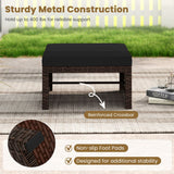 Multipurpose Outdoor 2 Pieces Patio PE Rattan Ottomans Footstool