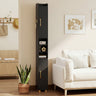 Narrow Bathroom Storage Cabinet with Open Shelves and Toilet Paper Holder