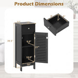 Narrow Bathroom Storage Cabinet with Adjustable Shelf and Drawer