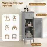 Narrow Bathroom Storage Cabinet with Adjustable Shelf and Drawer