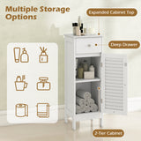 Narrow Bathroom Storage Cabinet with Adjustable Shelf and Drawer