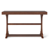 Narrow Console Table Vintage 52 Inch Long with Open Storage Shelf
